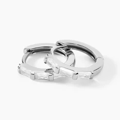 Histoire d'Or Créoles Gladdie Argent Blanc Oxyde De Zirconium Hot