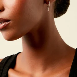 Histoire d'Or Créoles Glynis Argent Blanc Oxyde De Zirconium Sale