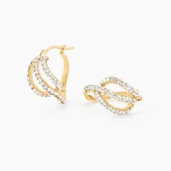 Histoire d'Or Créoles Hewie Or Jaune Strass