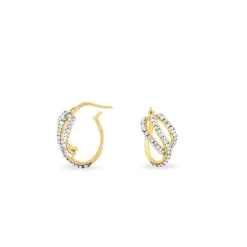 Histoire d'Or Créoles Hewie Or Jaune Strass