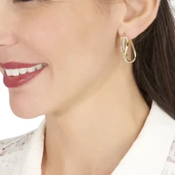 Histoire d'Or Créoles Hilharriette Or Jaune Strass Best