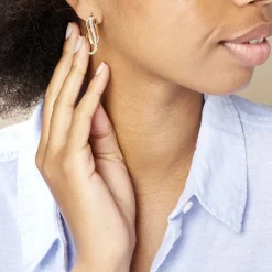 Histoire d'Or Créoles Hilharriette Or Jaune Strass Best