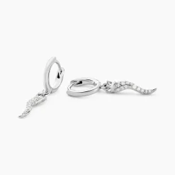 Histoire d'Or Créoles Horn Argent Blanc Oxyde De Zirconium Discount