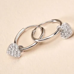 Histoire d'Or Créoles Ili Argent Rhodié Oxyde De Zirconium Hot