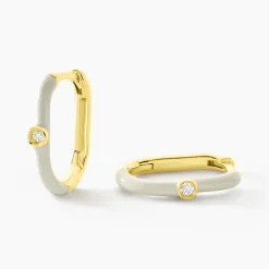 Histoire d'Or Créoles Infini Pop Argent Jaune Oxyde De Zirconium Discount