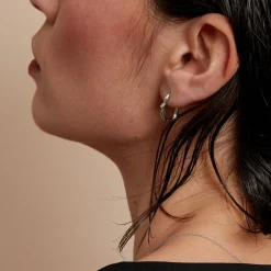 Histoire d'Or Créoles Infini Pop Argent Blanc Oxyde De Zirconium New