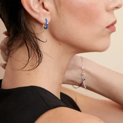 Histoire d'Or Créoles Infini Pop Argent Blanc Oxyde De Zirconium Clearance