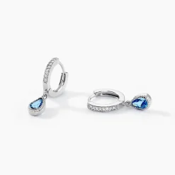 Histoire d'Or Créoles Jerusha Argent Blanc Spinelle Oxyde De Zirconium argent blanc spinelle bleu Best