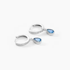 Histoire d'Or Créoles Jerusha Argent Blanc Spinelle Oxyde De Zirconium argent blanc spinelle bleu Best