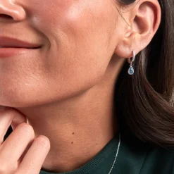 Histoire d'Or Créoles Jerusha Argent Blanc Spinelle Oxyde De Zirconium argent blanc spinelle bleu Best