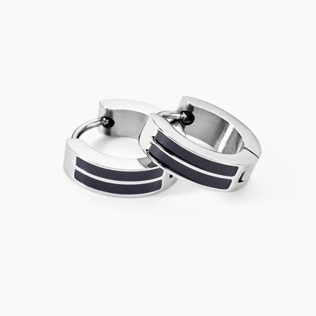 JOURDAN Créoles Homme Tilos Acier Blanc New