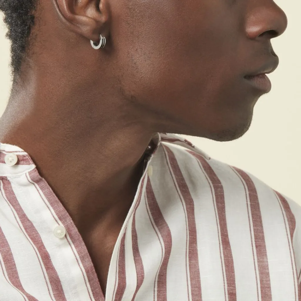 JOURDAN Créoles Homme Tilos Acier Blanc New