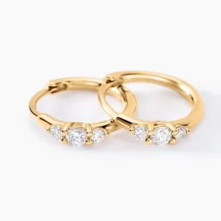 Histoire d'Or Créoles Kaelee Or Jaune Diamant Synthétique Hot