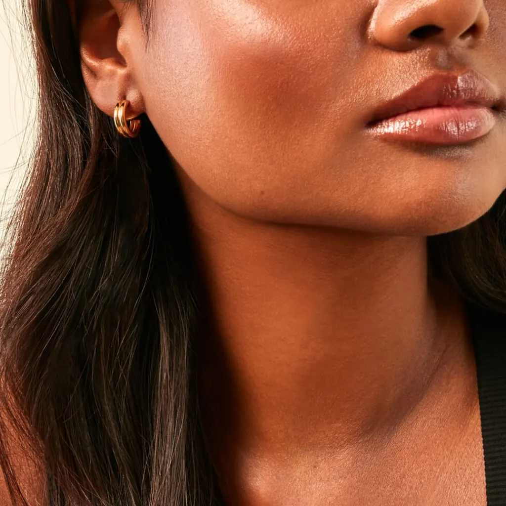 Histoire d'Or Créoles Kallista Plaqué Or Jaune