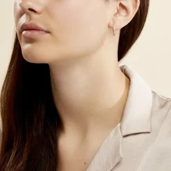 Histoire d'Or Créoles Karolina Rondes Plaqué Or Jaune Oxyde De Zirconium New