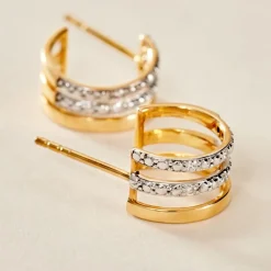 Histoire d'Or Créoles Katey Or Jaune Diamant Sale