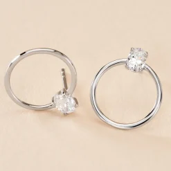 Histoire d'Or Créoles Kip De Zirconium or blanc oxyde New