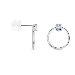 Histoire d'Or Créoles Kip Or Blanc Topaze or blanc topaze bleu sky Clearance