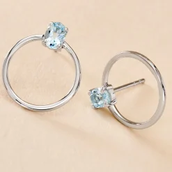 Histoire d'Or Créoles Kip Or Blanc Topaze or blanc topaze bleu sky Clearance