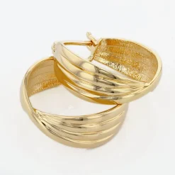 Histoire d'Or Créoles Kuma Plaqué Or Jaune Sale