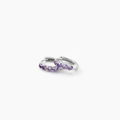 Histoire d'Or Créoles Leatrice or blanc amethyste violet Discount