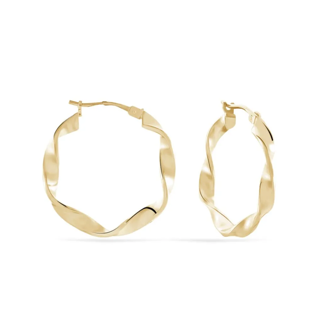 Histoire d'Or Créoles Lenna Torsadée Plaqué Or Jaune Hot