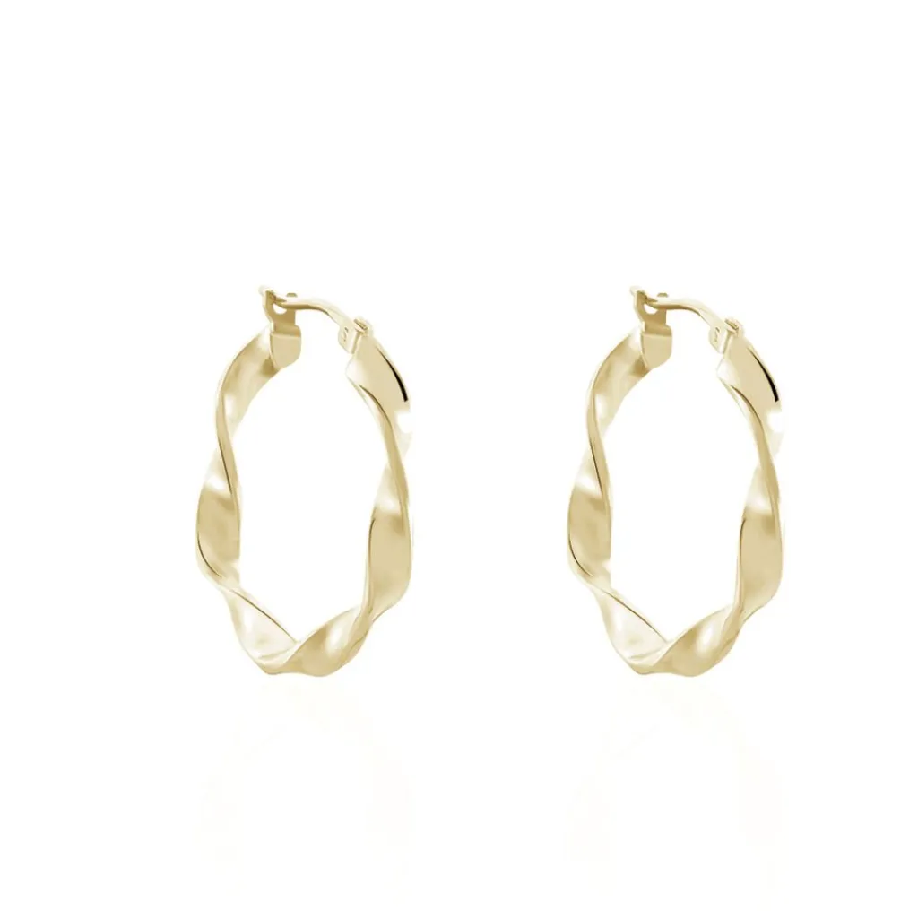 Histoire d'Or Créoles Lenna Torsadée Plaqué Or Jaune Hot