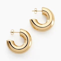 Histoire d'Or Créoles Letty Acier Jaune Sans Pierre acier dore sans pierre New