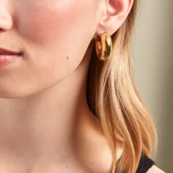 Histoire d'Or Créoles Letty Acier Jaune Sans Pierre acier dore sans pierre New