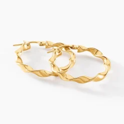 Histoire d'Or Créoles Lexus Or Jaune Sale