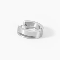 Histoire d'Or Créoles Line Acier Blanc Clearance