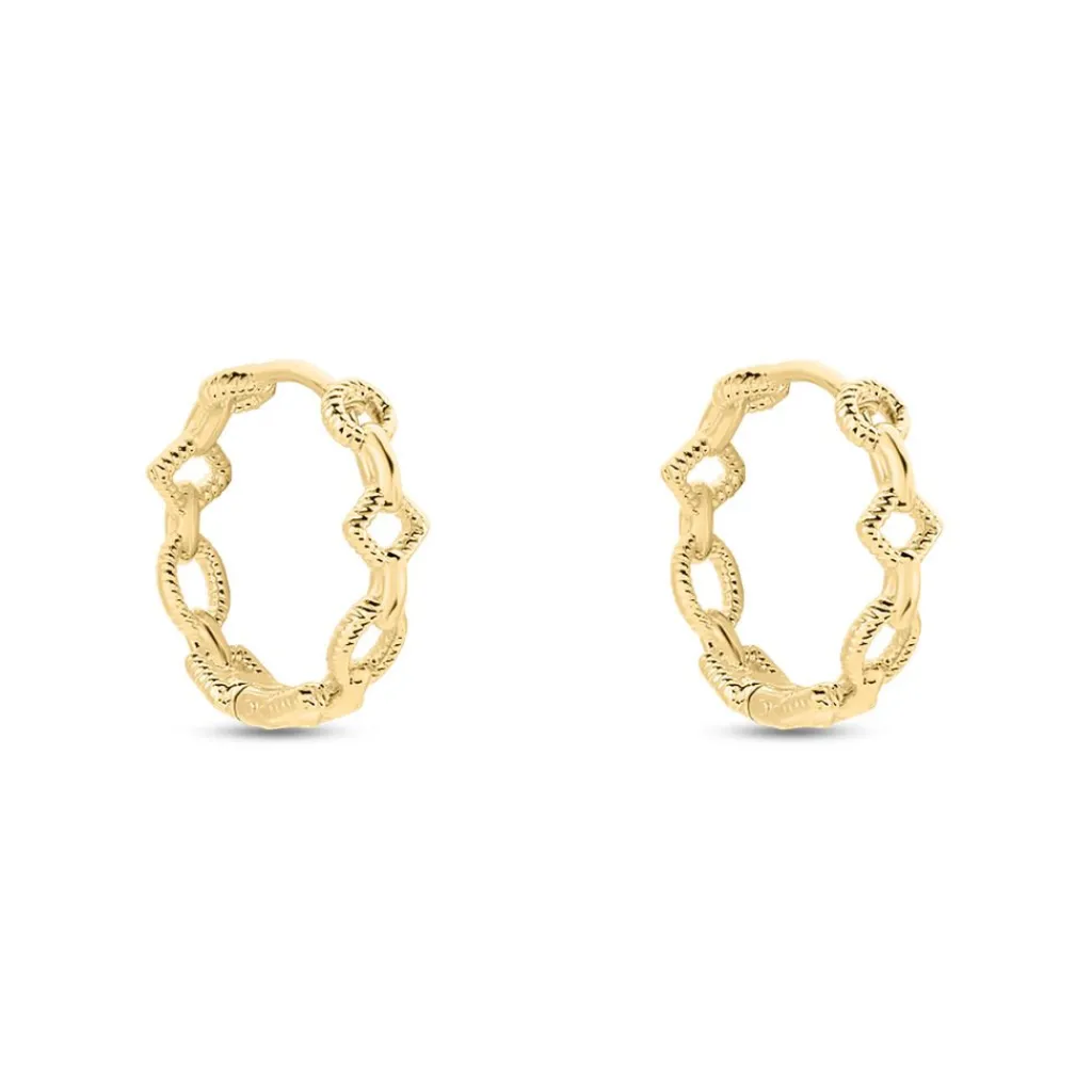 Histoire d'Or Créoles Linka Plaqué Or Jaune Hot