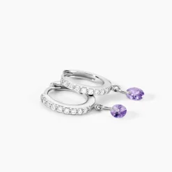 Histoire d'Or Créoles Lisenn Argent Blanc Oxyde De Zirconium Best