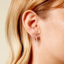 Histoire d'Or Créoles Lisenn Argent Blanc Oxyde De Zirconium Sale