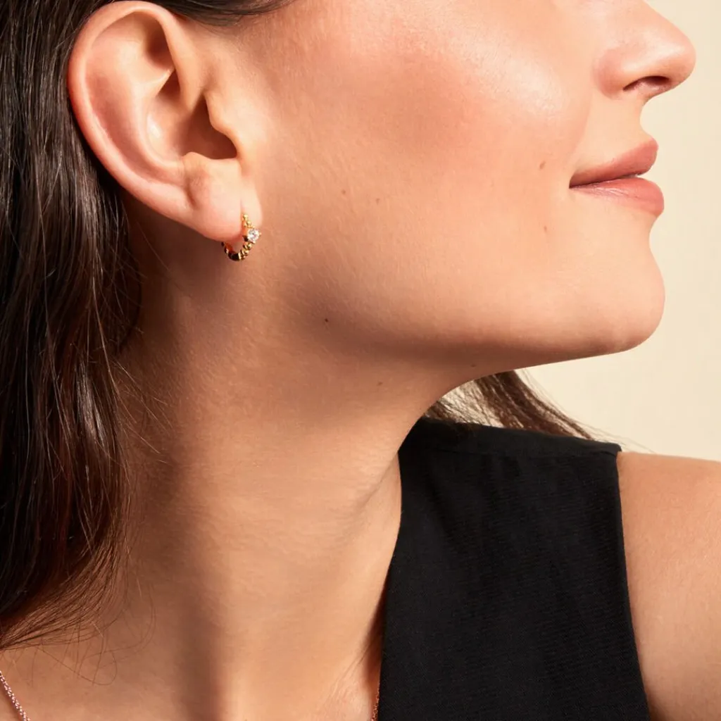 Histoire d'Or Créoles Louisie Plaqué Or Jaune Oxyde De Zirconium