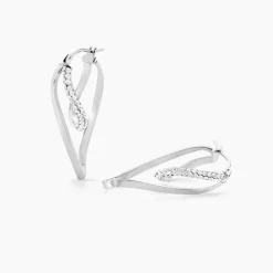 Histoire d'Or Créoles Luna Or Blanc Strass or blanc strass blanc Clearance