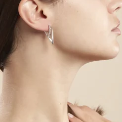 Histoire d'Or Créoles Luna Or Blanc Strass or blanc strass blanc Clearance