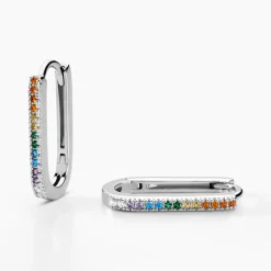 Histoire d'Or Créoles Lutetia Argent Blanc Oxyde De Zirconium argent blanc oxyde orange Clearance