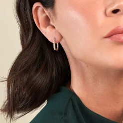 Histoire d'Or Créoles Lutetia Argent Blanc Oxyde De Zirconium argent blanc oxyde orange Clearance