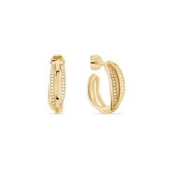 Histoire d'Or Créoles Marceline Rondes Plaqué Or Jaune Oxyde De Zirconium Discount