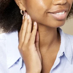 Histoire d'Or Créoles Marceline Rondes Plaqué Or Jaune Oxyde De Zirconium Discount