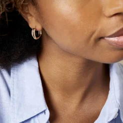 Histoire d'Or Créoles Marceline Rondes Plaqué Or Jaune Oxyde De Zirconium Discount