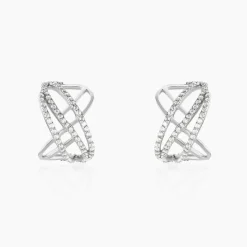 Histoire d'Or Créoles Marlow Argent Blanc Oxyde De Zirconium Discount