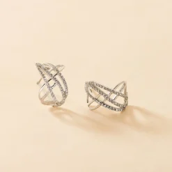 Histoire d'Or Créoles Marlow Argent Blanc Oxyde De Zirconium Discount