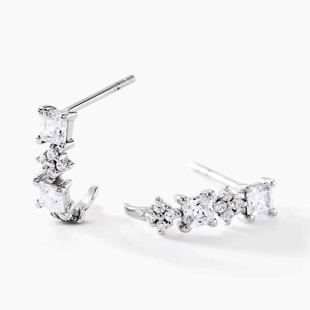 Histoire d'Or Créoles Marquis Or Blanc Oxyde De Zirconium Best