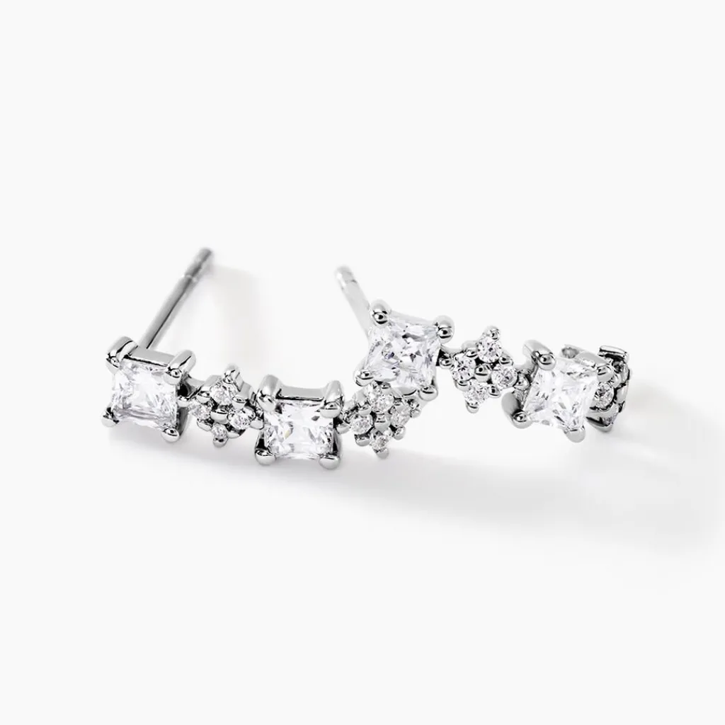 Histoire d'Or Créoles Marquis Or Blanc Oxyde De Zirconium Best