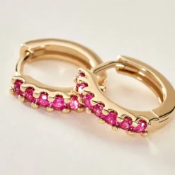 Histoire d'Or Créoles Marty Plaqué Or Jaune Spinelle Synthétique plaqué or jaune spinelle rouge Best