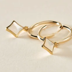 Histoire d'Or Créoles Marvella Or Jaune Nacre or jaune nacre blanc