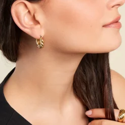 Histoire d'Or Créoles Melrose Acier Jaune Outlet