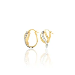 Histoire d'Or Créoles Mitica Or Jaune Strass New